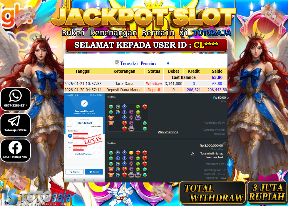 TOTOSAJA JACKPOT SLOT ONLINE  Starlight Princess 1000 Rp3.141.000,- LUNAS