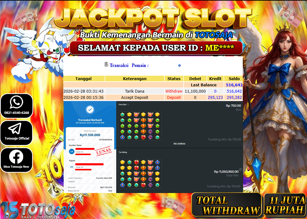 TOTOSAJA JACKPOT SLOT ONLINE STARLIGHT PRINCESS 1000 Rp.11.100.000,- LUNAS